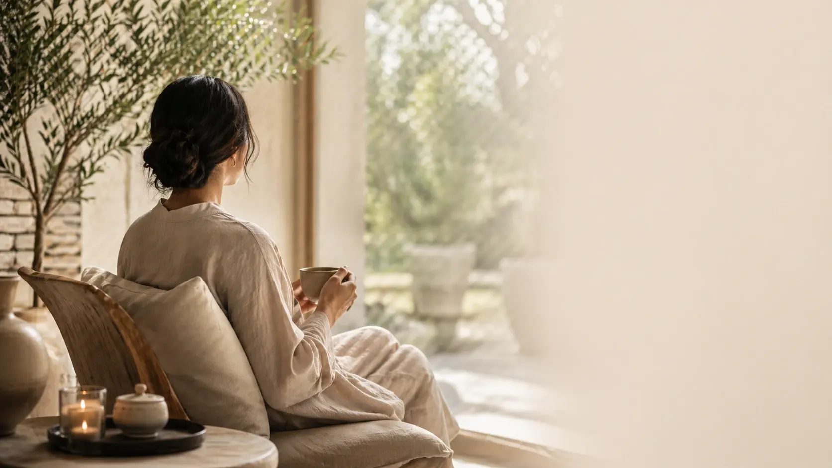 Relaxed client receiving private therapy support